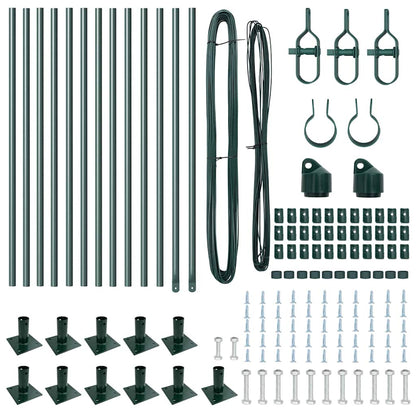 vidaXL Fence Post with Concrete Base 13 pcs Green Powder-Coated Steel 5