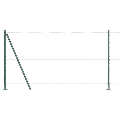 vidaXL Fence Post with Concrete Base 13 pcs Green Powder-Coated Steel 6