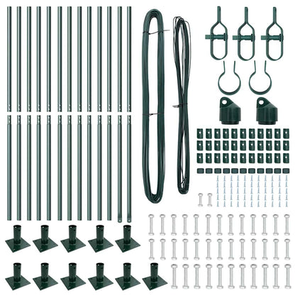 vidaXL Fence Post with Concrete Base 13 pcs Green Powder-Coated Steel 5