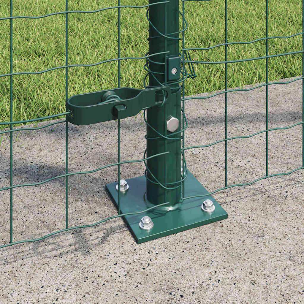 vidaXL Fence Post with Concrete Base 13 pcs Green Powder-Coated Steel 3