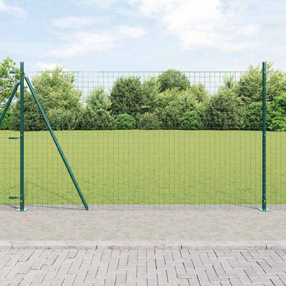 vidaXL Fence Post with Concrete Base 13 pcs Green Powder-Coated Steel 1