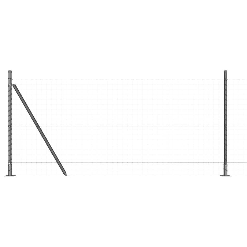 vidaXL Fence Post with Concrete Base 13 pcs Grey Powder-Coated Steel 2