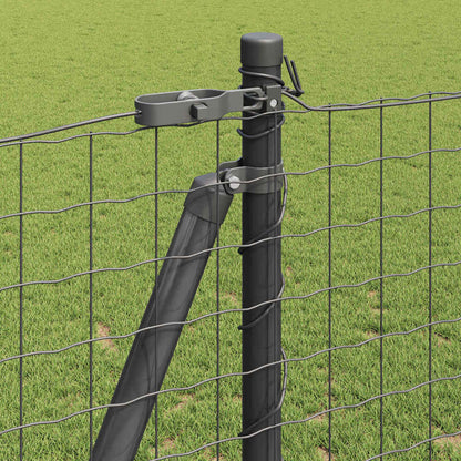 vidaXL Fence Post with Concrete Base 13 pcs Grey Powder-Coated Steel 4