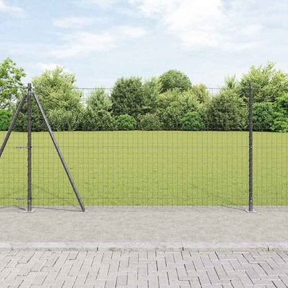 vidaXL Fence Post with Concrete Base 13 pcs Grey Powder-Coated Steel 1