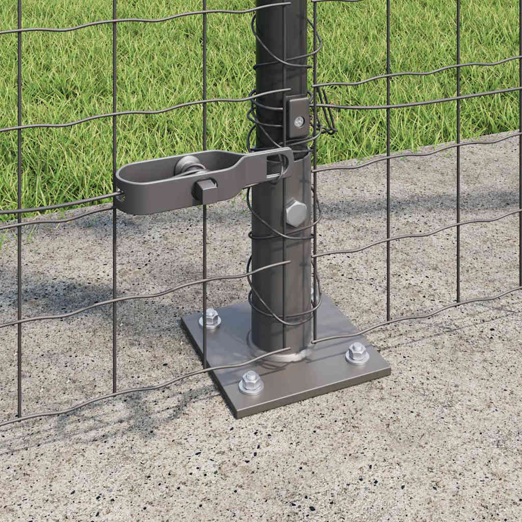 vidaXL Fence Post with Concrete Base 13 pcs Grey Powder-Coated Steel 3