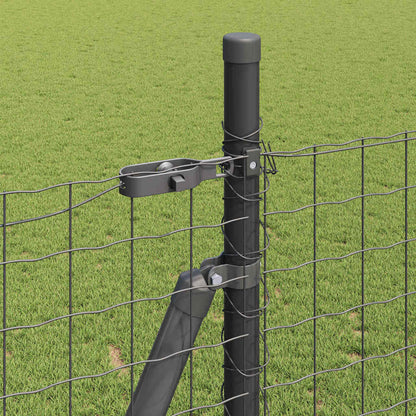 vidaXL Fence Post with Concrete Base 13 pcs Grey Powder-Coated Steel 4