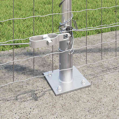 vidaXL Fence Post with Concrete Base 13 pcs Silver Powder-Coated Steel 3