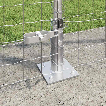 vidaXL Fence Post with Concrete Base 13 pcs Silver Powder-Coated Steel 3