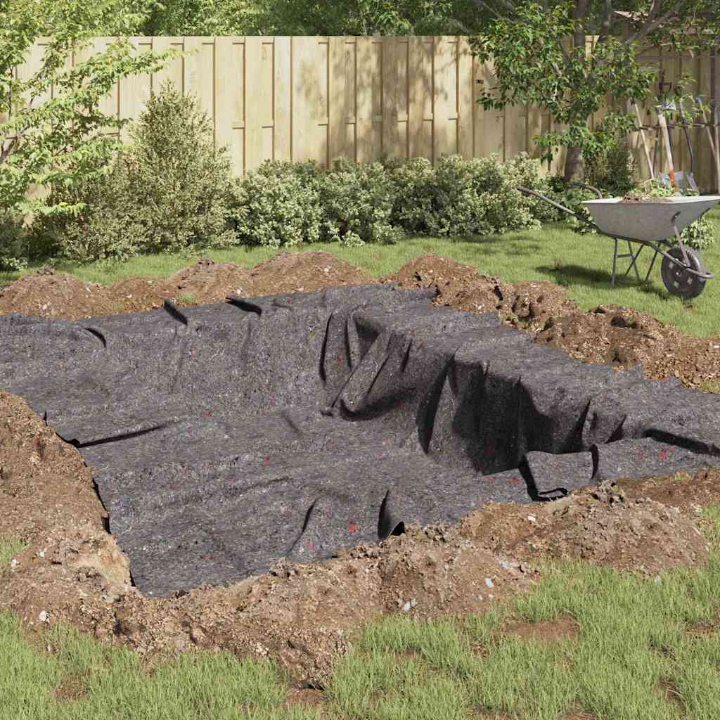 vidaXL Pond Fleece 1 x 25 m Polyester and Cotton Grey 1