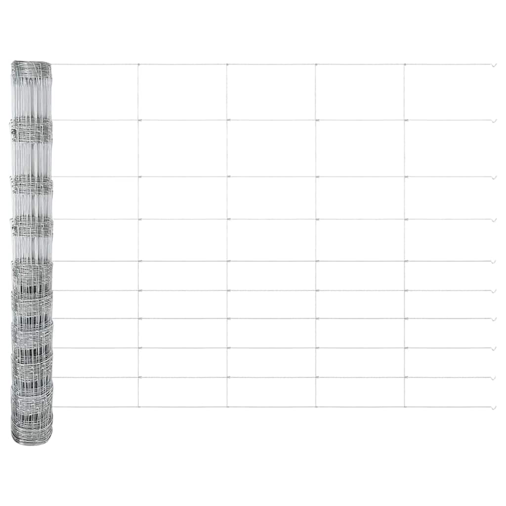 vidaXL Field Fence Silver 5