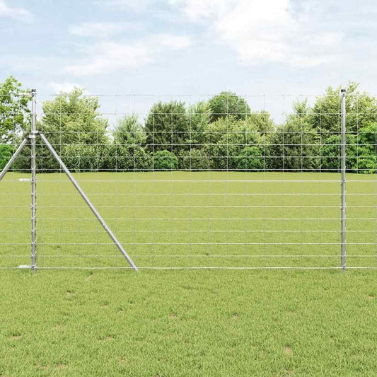 Field Fence Silver Length 50 m Height 1.4 m 15 x 15/10 cm