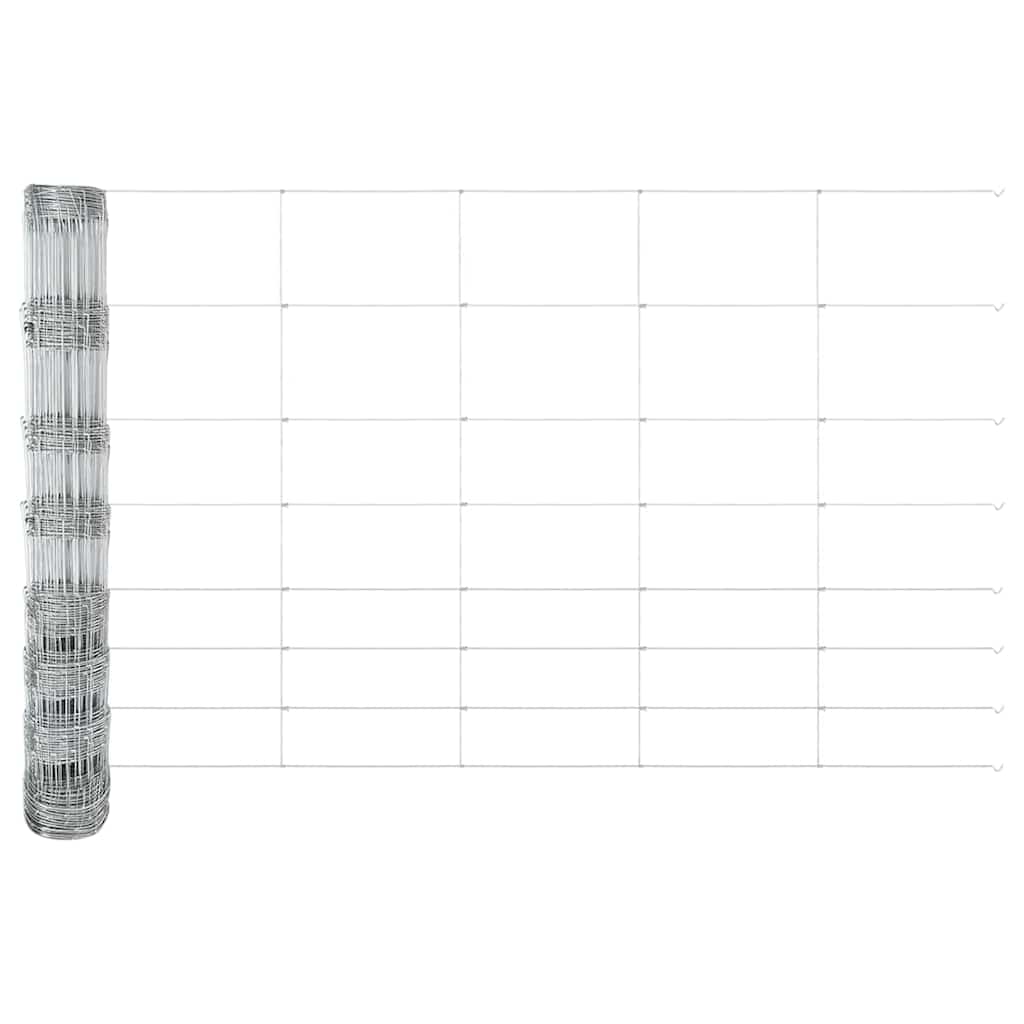 vidaXL Field Fence Silver 5