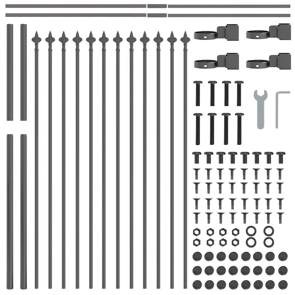 vidaXL Garden Fence WOERDEN 1.7 x 1.2 m Powder-coated Steel Grey 5