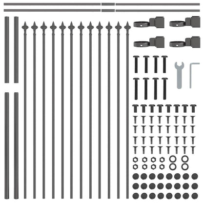 vidaXL Garden Fence WOERDEN 1.7 x 1.2 m Powder-coated Steel Grey 5