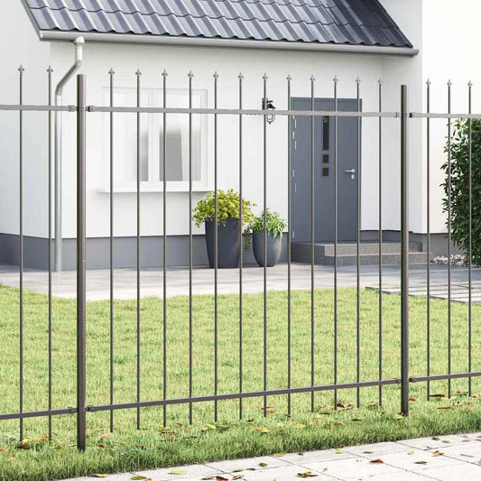 Garden Fence WOERDEN Powder-coated Steel Grey Height