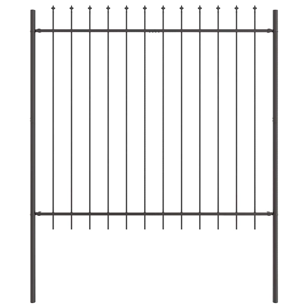 vidaXL Garden Fence WOERDEN 1.7 x 1.5 m Powder-coated Steel Grey 2