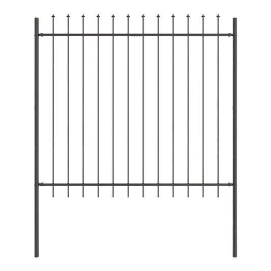Garden Fence WOERDEN 1.7 x 1.5 m Powder-coated Steel Grey Height 150 cm 170 cm