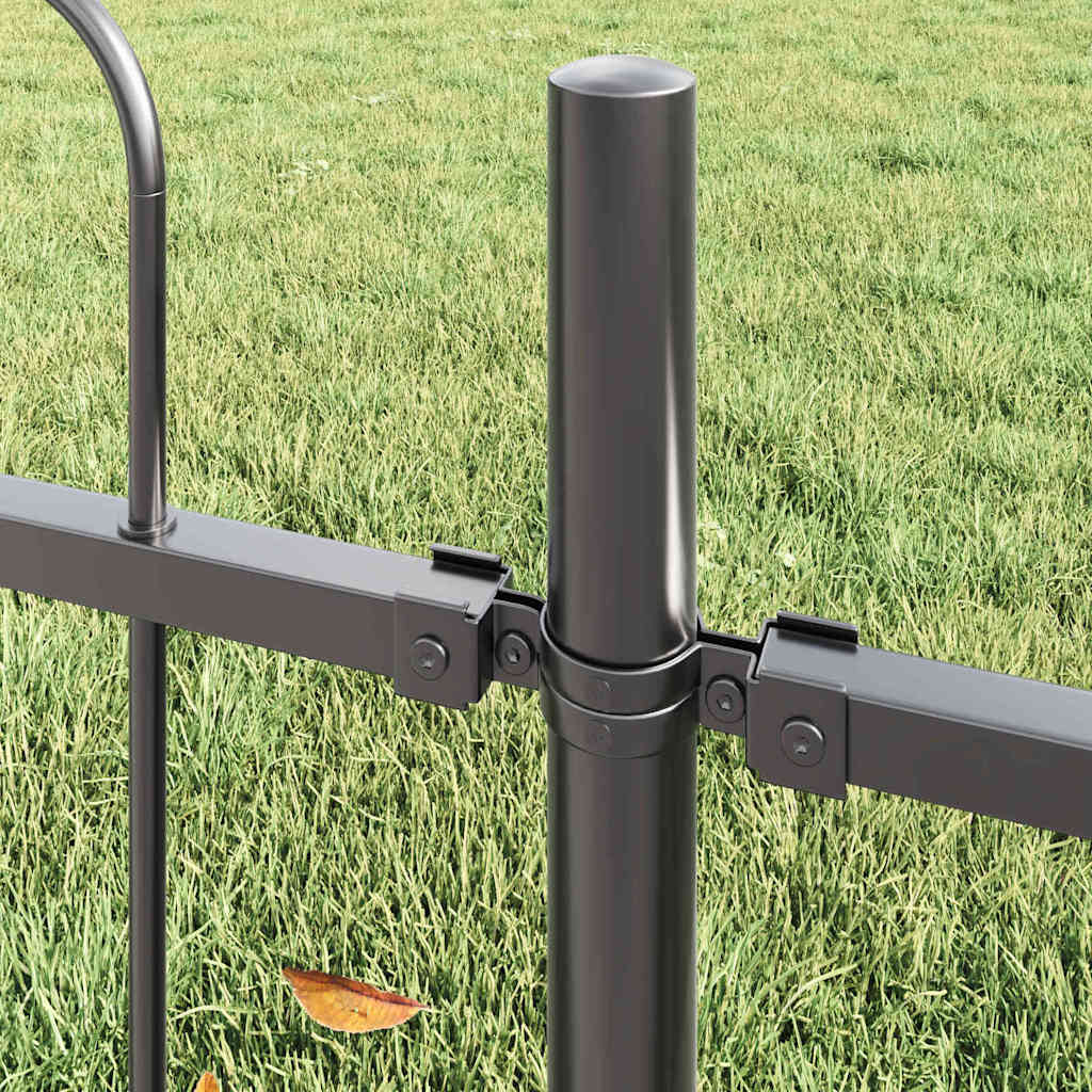vidaXL Garden Fence BOXTEL 1.7 x 1.5 m Powder-coated Steel Grey 3