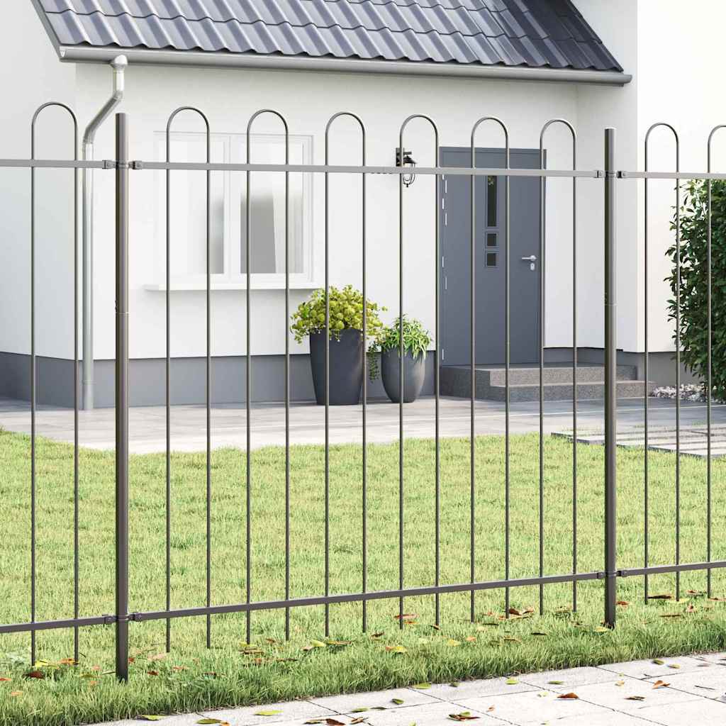 vidaXL Garden Fence BOXTEL 1.7 x 1.5 m Powder-coated Steel Grey 1