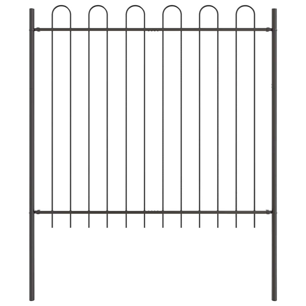 vidaXL Garden Fence BOXTEL 1.7 x 1.5 m Powder-coated Steel Grey 2