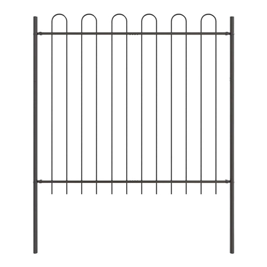 Garden Fence BOXTEL 1.7 x 1.5 m Powder-coated Steel Grey Height 150 cm 170 cm