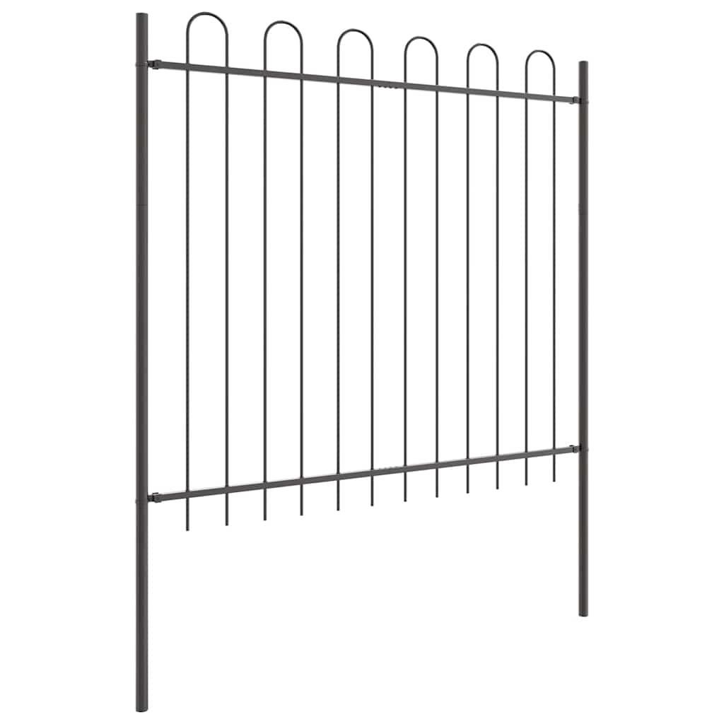vidaXL Garden Fence BOXTEL 1.7 x 1.5 m Powder-coated Steel Grey 4