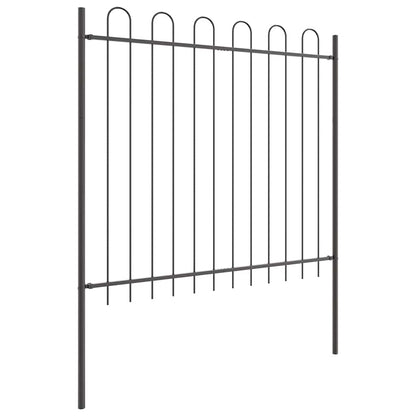 vidaXL Garden Fence BOXTEL 1.7 x 1.5 m Powder-coated Steel Grey 4