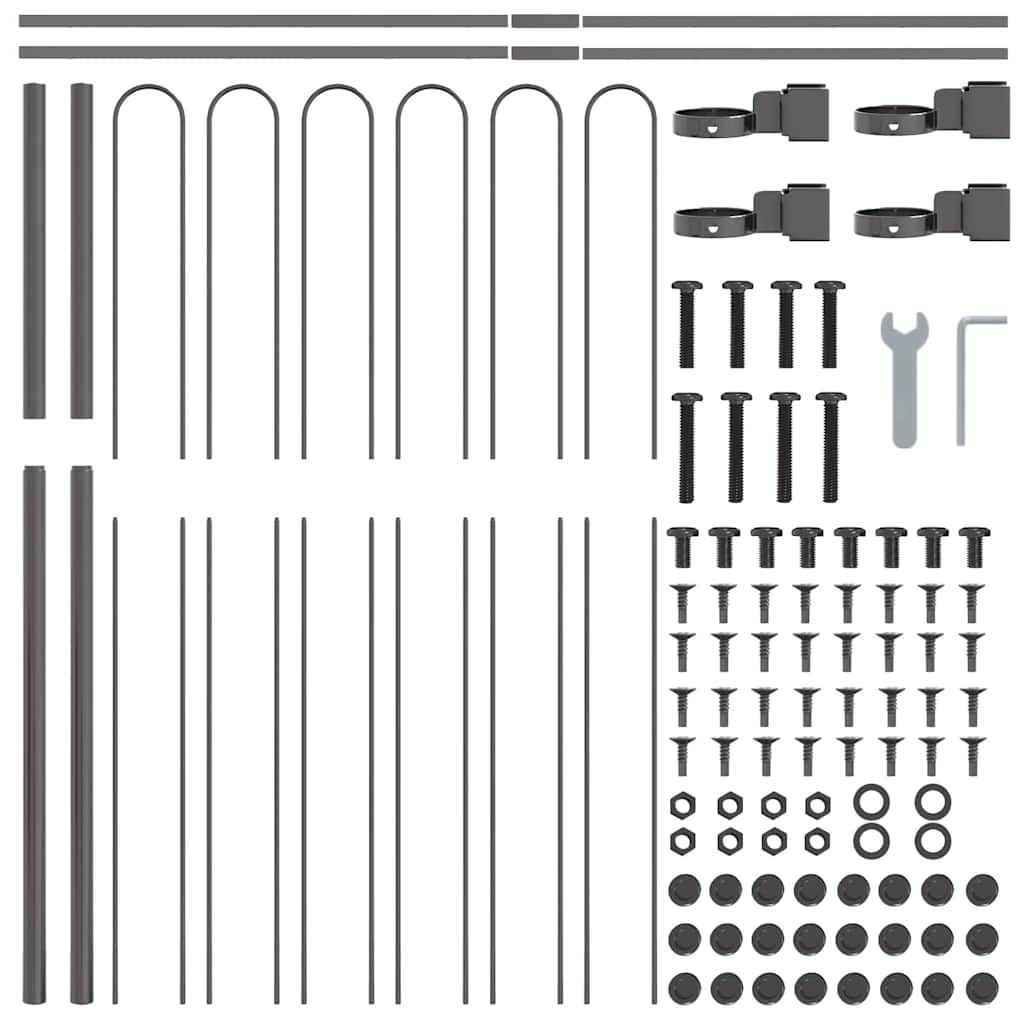 vidaXL Garden Fence BOXTEL 1.7 x 1.5 m Powder-coated Steel Grey 5