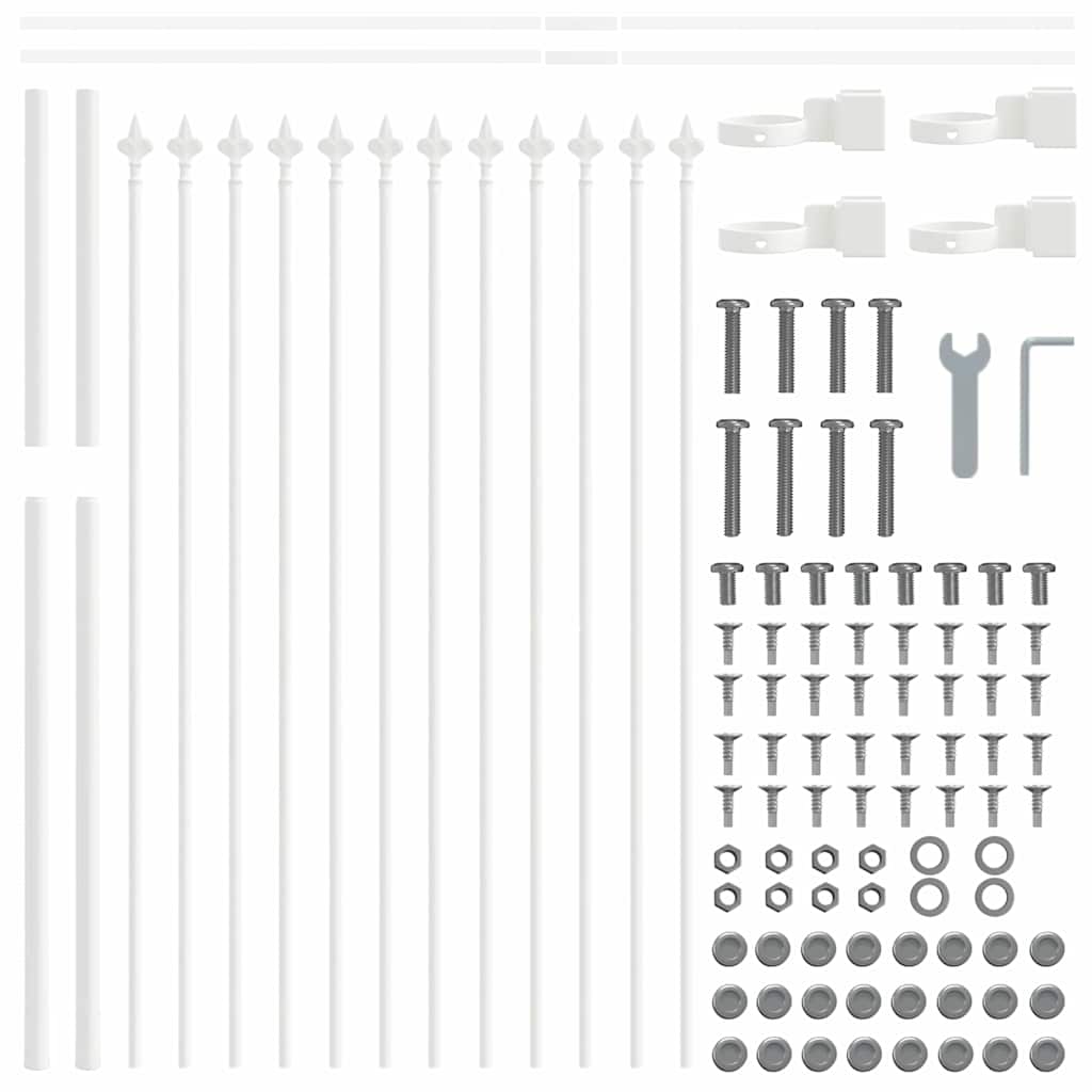 vidaXL Garden Fence WOERDEN 1.7 x 1.2 m Powder-coated Steel White 5