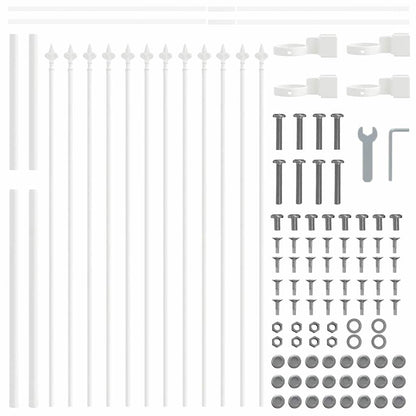 vidaXL Garden Fence WOERDEN 1.7 x 1.2 m Powder-coated Steel White 5