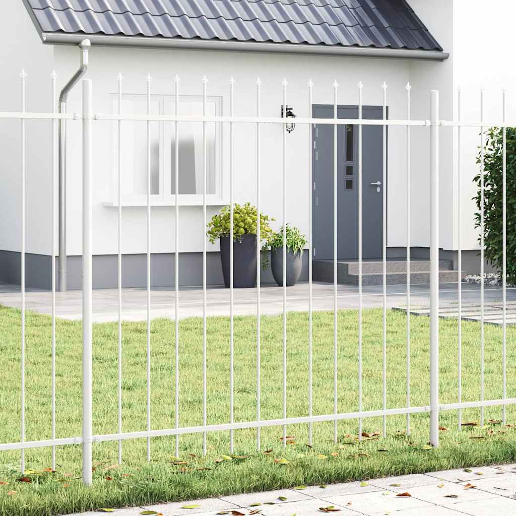 vidaXL Garden Fence WOERDEN 1.7 x 1.5 m Powder-coated Steel White 1