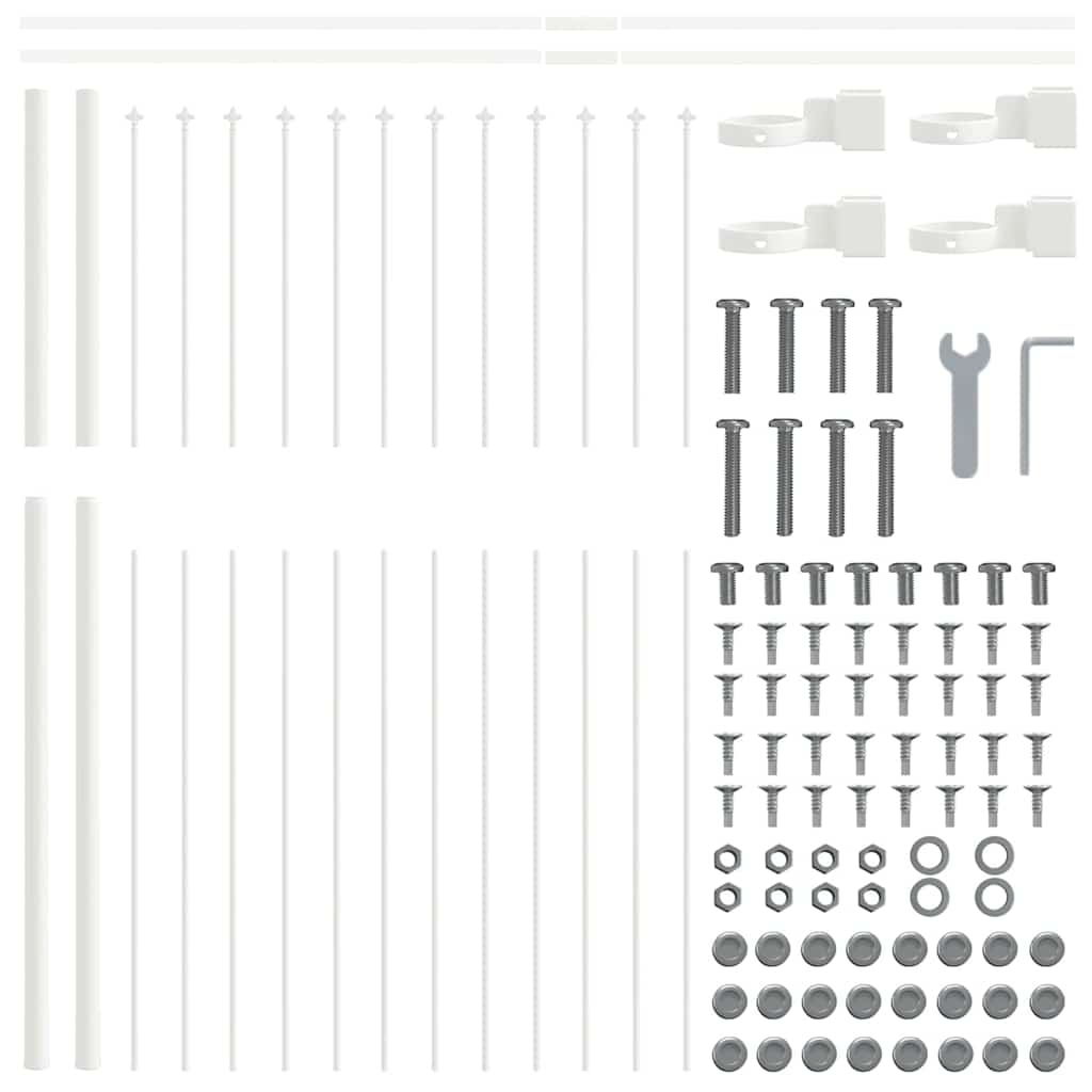 vidaXL Garden Fence WOERDEN 1.7 x 1.5 m Powder-coated Steel White 5