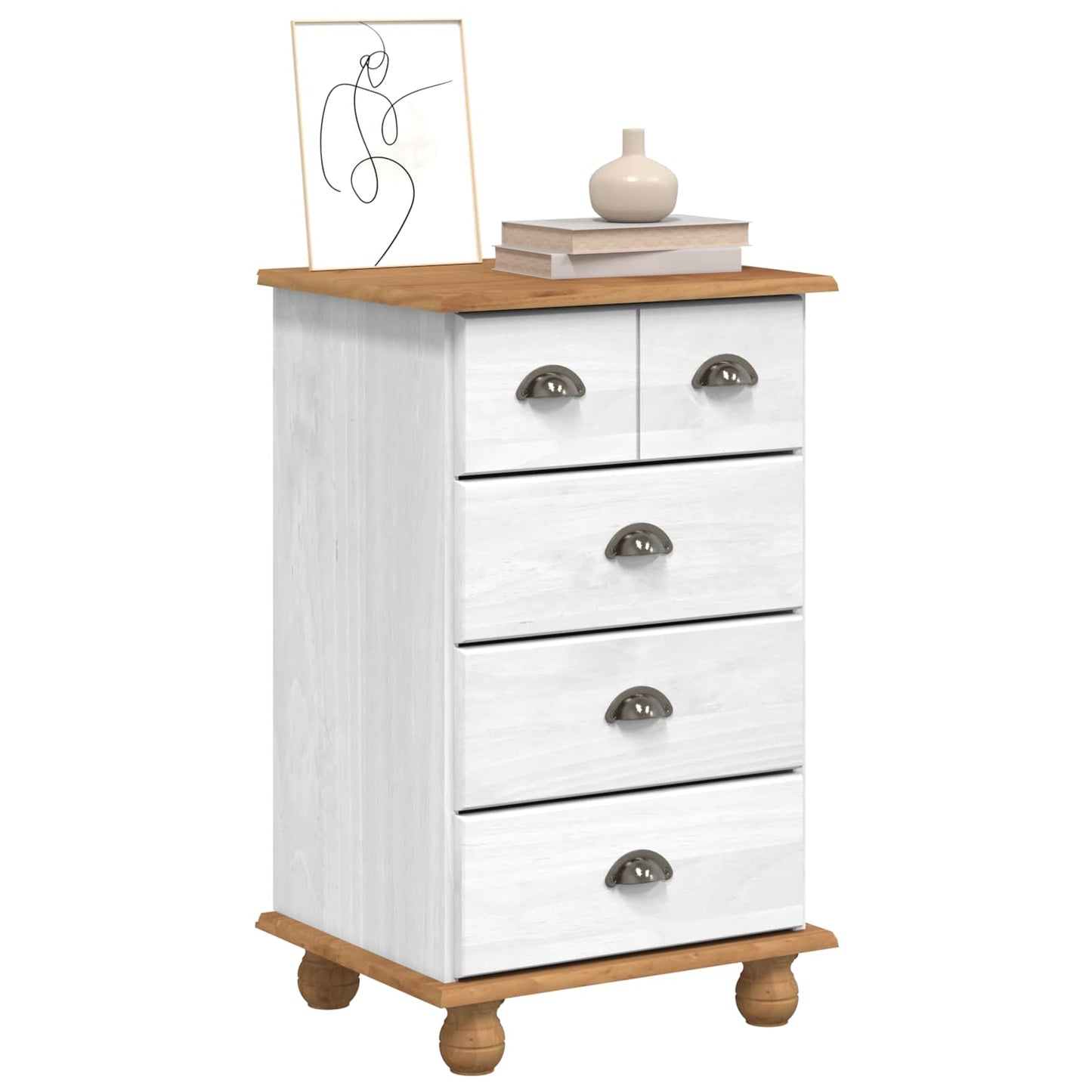 vidaXL Chest of Drawer 5-Drawer ASKIM White 48.5 x 40 x 79 cm 2