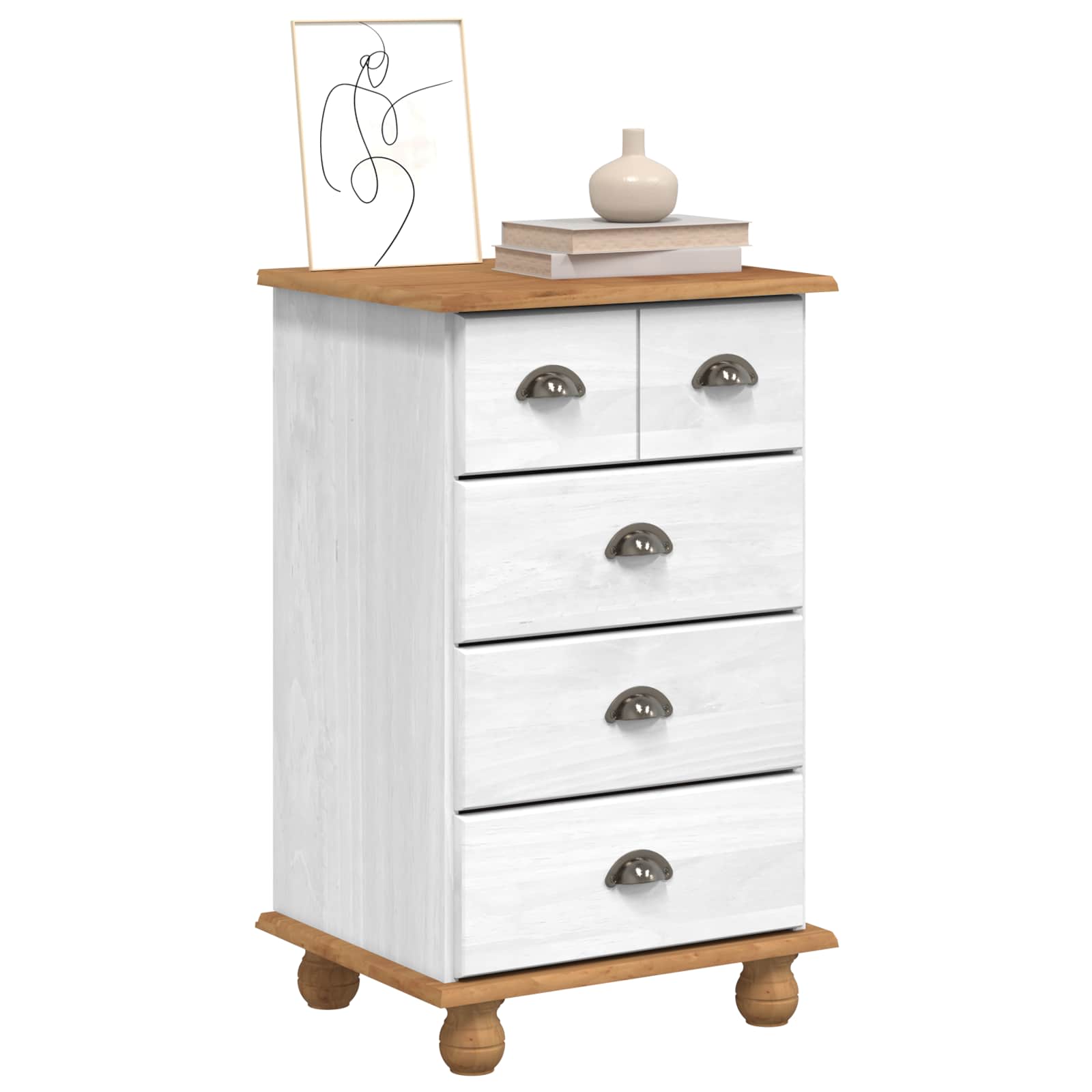 vidaXL Chest of Drawer 5-Drawer ASKIM White 48.5 x 40 x 79 cm 2