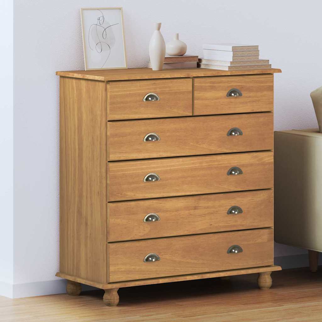 vidaXL Chest of Drawer ASKIM Brown 91 x 40 x 95.5 cm Solid Pine Wood 1