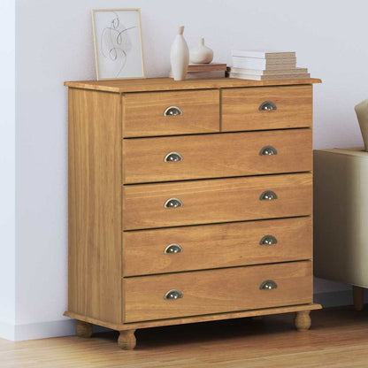 vidaXL Chest of Drawer ASKIM Brown 91 x 40 x 95.5 cm Solid Pine Wood 1
