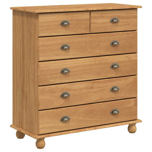 vidaXL Chest of Drawer ASKIM Brown 91 x 40 x 95.5 cm Solid Pine Wood 2