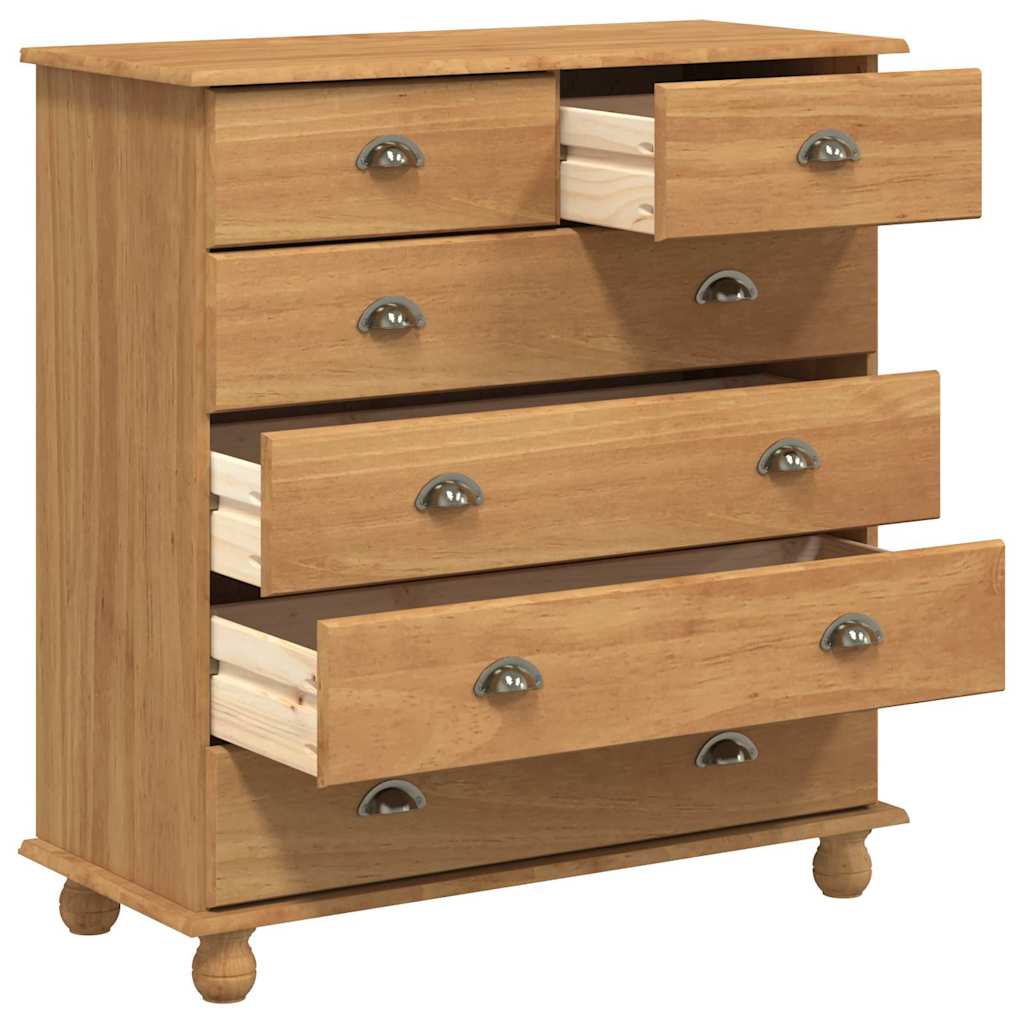vidaXL Chest of Drawer ASKIM Brown 91 x 40 x 95.5 cm Solid Pine Wood 5