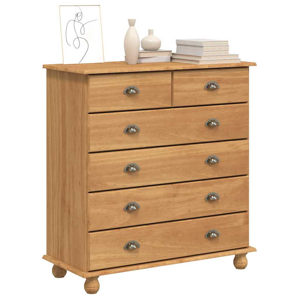 vidaXL Chest of Drawer ASKIM Brown 91 x 40 x 95.5 cm Solid Pine Wood 3