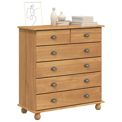 vidaXL Chest of Drawer ASKIM Brown 91 x 40 x 95.5 cm Solid Pine Wood 3