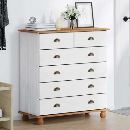 vidaXL Chest of Drawer ASKIM White 91 x 40 x 95.5 cm Solid Pine Wood 4