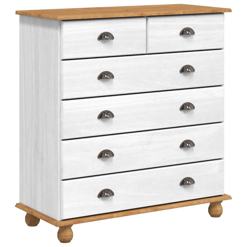 vidaXL Chest of Drawer ASKIM White 91 x 40 x 95.5 cm Solid Pine Wood 2