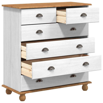 vidaXL Chest of Drawer ASKIM White 91 x 40 x 95.5 cm Solid Pine Wood 5
