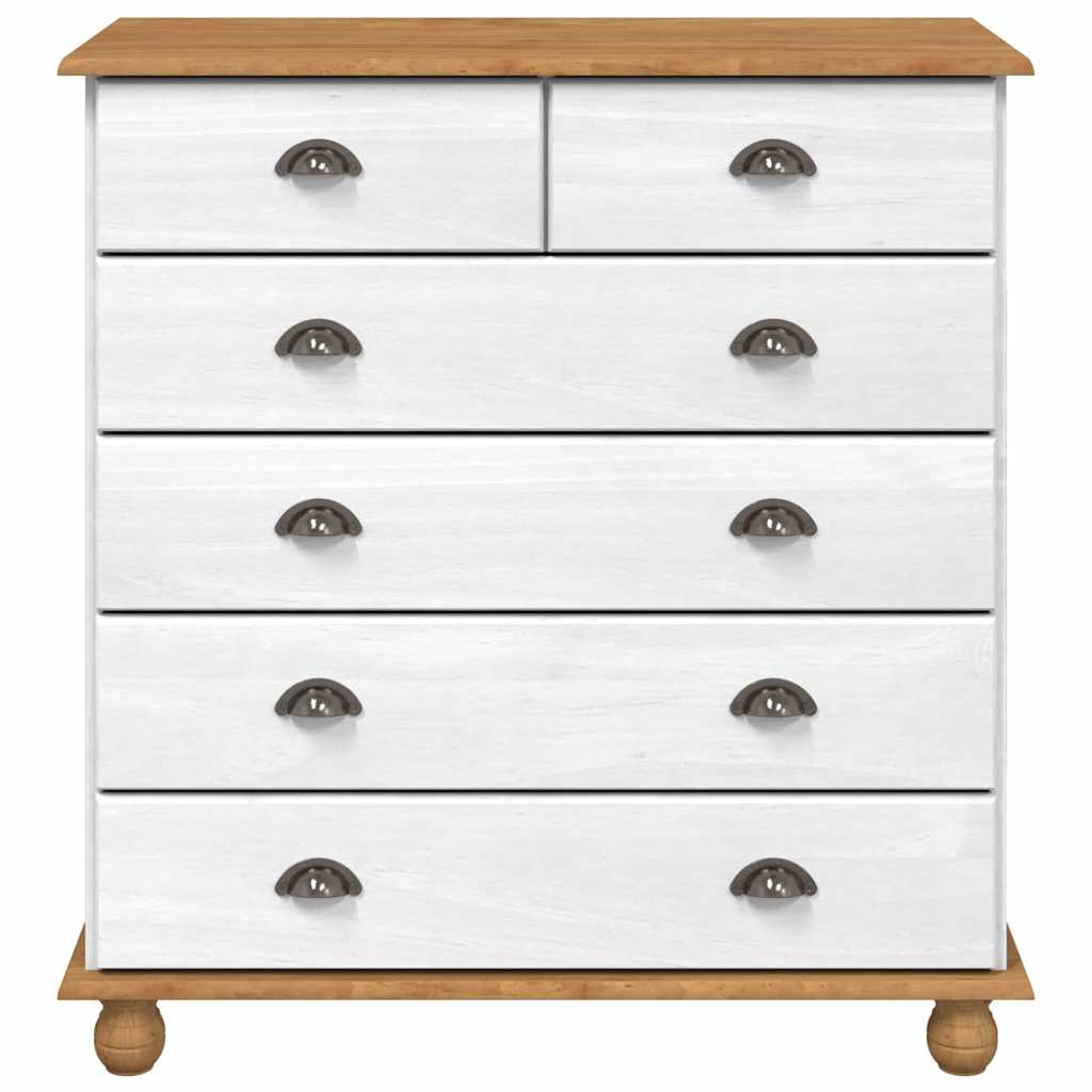 vidaXL Chest of Drawer ASKIM White 91 x 40 x 95.5 cm Solid Pine Wood 6