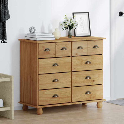 vidaXL Chest of Drawer ASKIM Brown 91 x 40 x 79 cm Solid Pine Wood 4