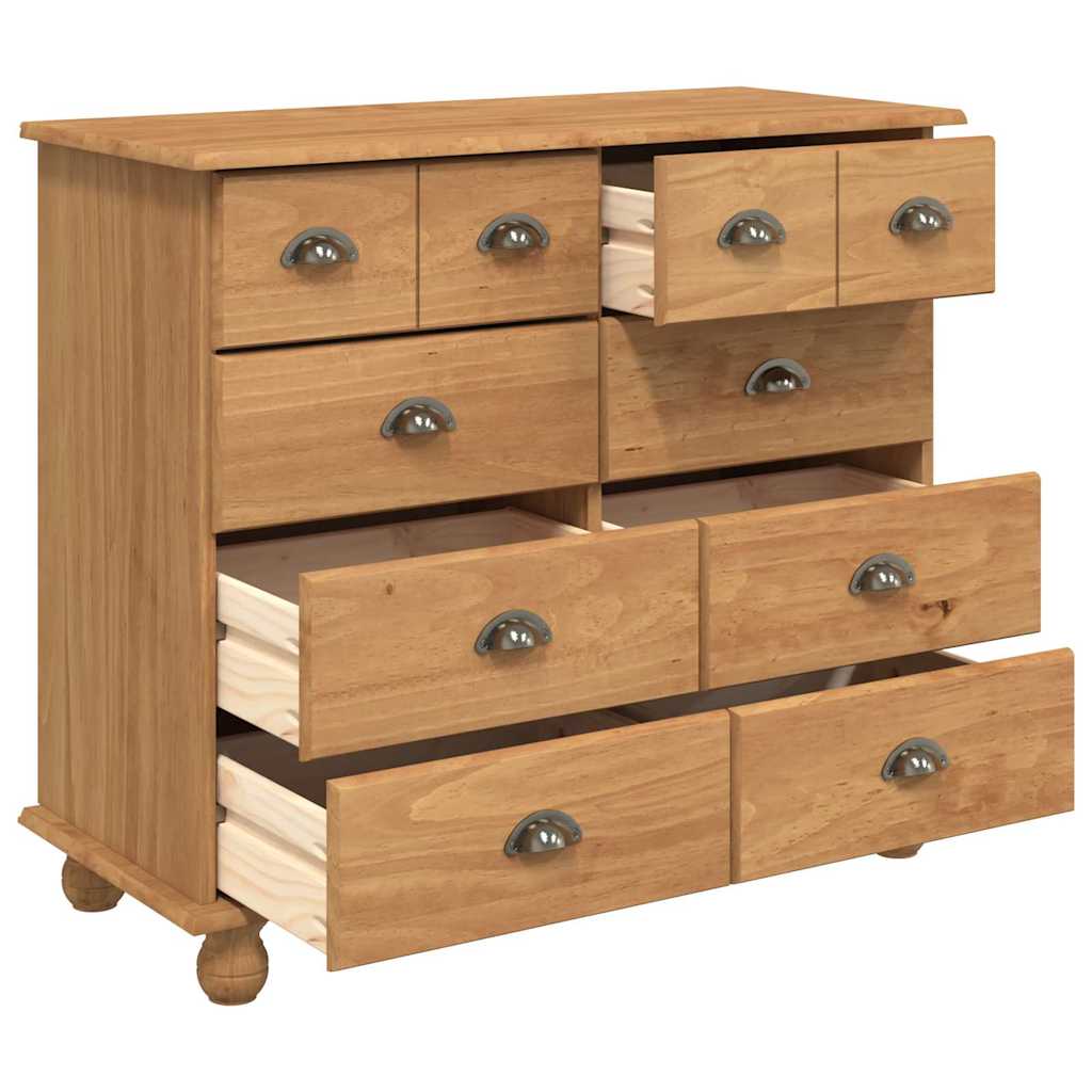 vidaXL Chest of Drawer ASKIM Brown 91 x 40 x 79 cm Solid Pine Wood 5