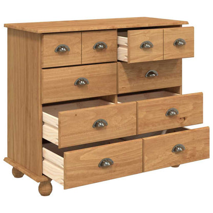vidaXL Chest of Drawer ASKIM Brown 91 x 40 x 79 cm Solid Pine Wood 5