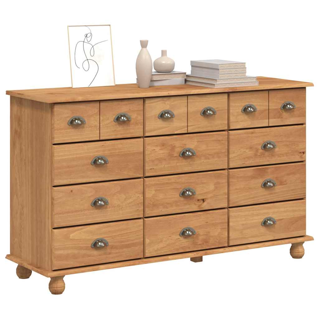 vidaXL Chest of Drawer ASKIM Brown 79 x 40 x 133.5 cm Solid Pine Wood 3