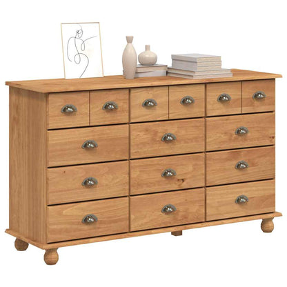 vidaXL Chest of Drawer ASKIM Brown 79 x 40 x 133.5 cm Solid Pine Wood 3