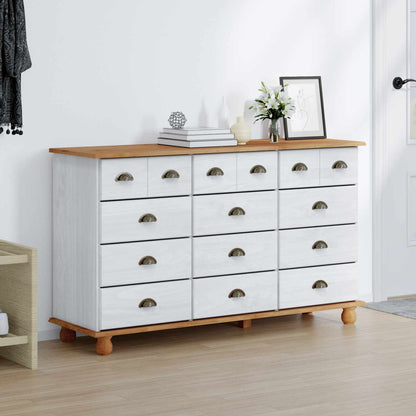 vidaXL Chest of Drawer ASKIM White 79 x 40 x 133.5 cm Solid Pine Wood 1